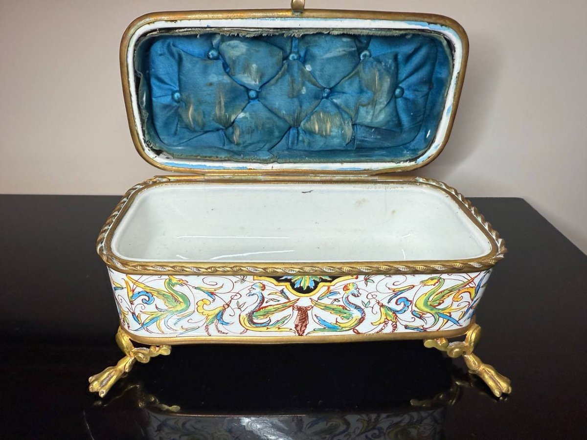 Jewelry Box, Hand-painted Box L.m & Co De Creil Et Monterea-photo-4