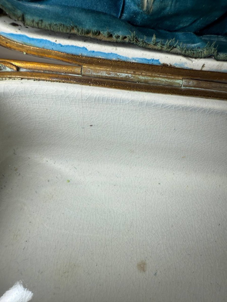 Jewelry Box, Hand-painted Box L.m & Co De Creil Et Monterea-photo-3