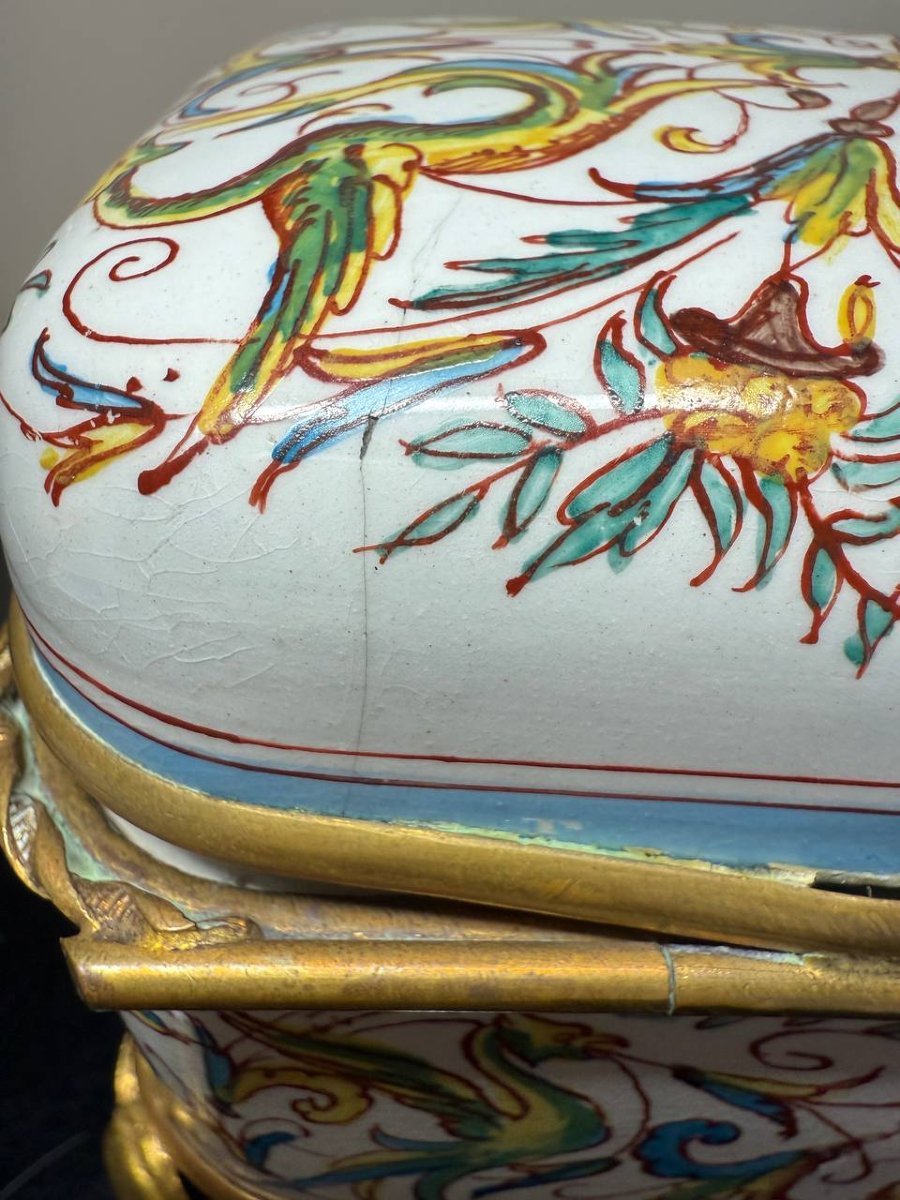 Jewelry Box, Hand-painted Box L.m & Co De Creil Et Monterea-photo-4