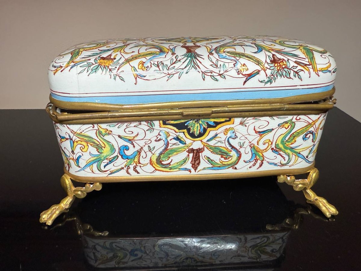 Jewelry Box, Hand-painted Box L.m & Co De Creil Et Monterea-photo-5