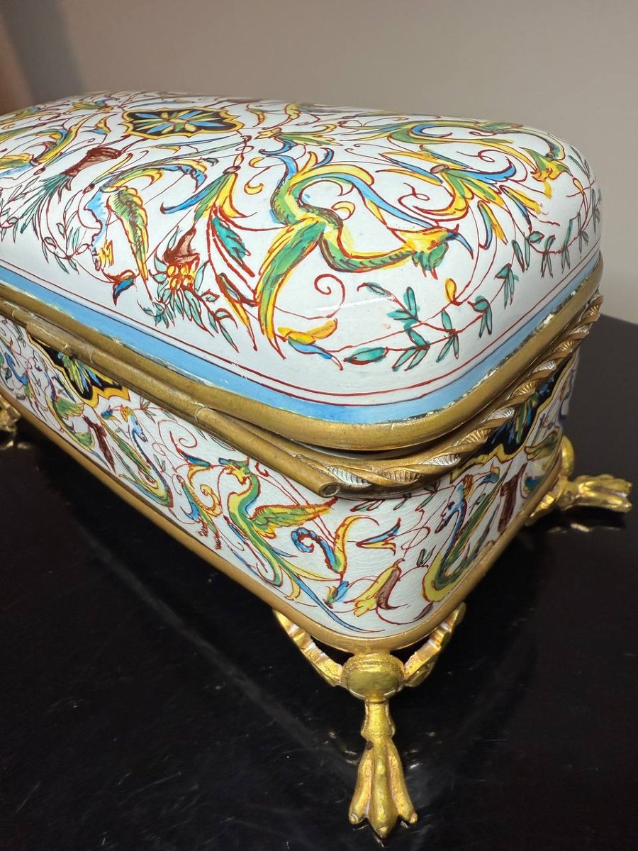 Jewelry Box, Hand-painted Box L.m & Co De Creil Et Monterea-photo-6