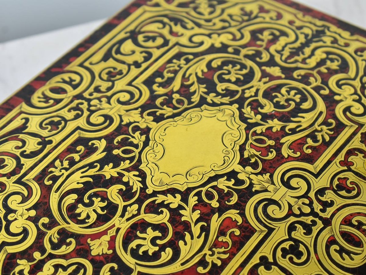 Boulle Marquetry Games Box, Louis XIV Style, Napoleon III Period-photo-5