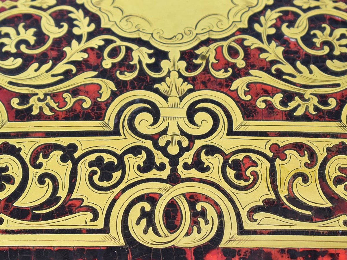 Boulle Marquetry Games Box, Louis XIV Style, Napoleon III Period-photo-7