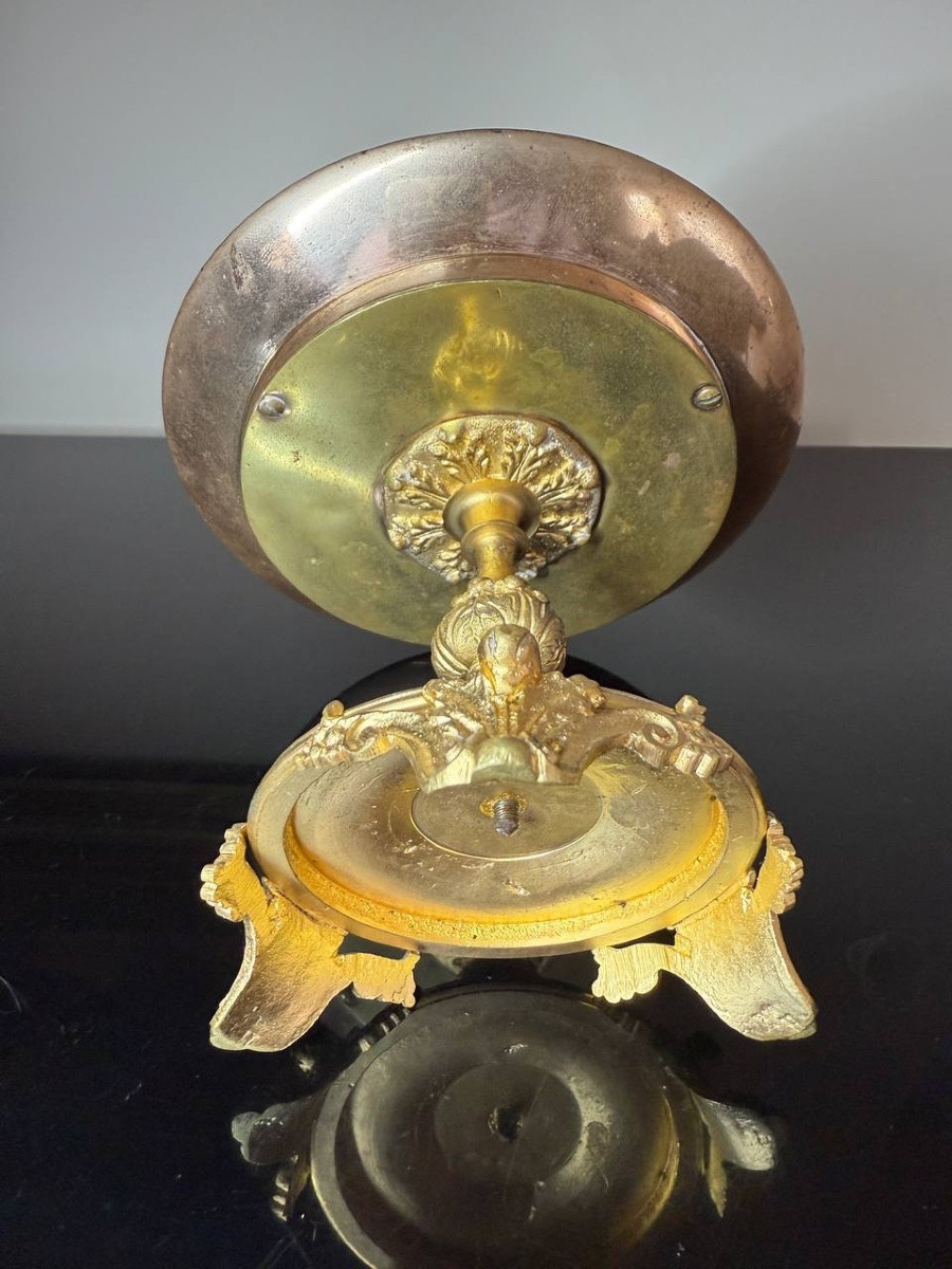 COUPE SUR PIED EN ÉMAIL CLOISONNÉ ET BRONZE-photo-5