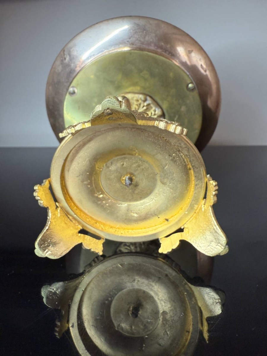 COUPE SUR PIED EN ÉMAIL CLOISONNÉ ET BRONZE-photo-6