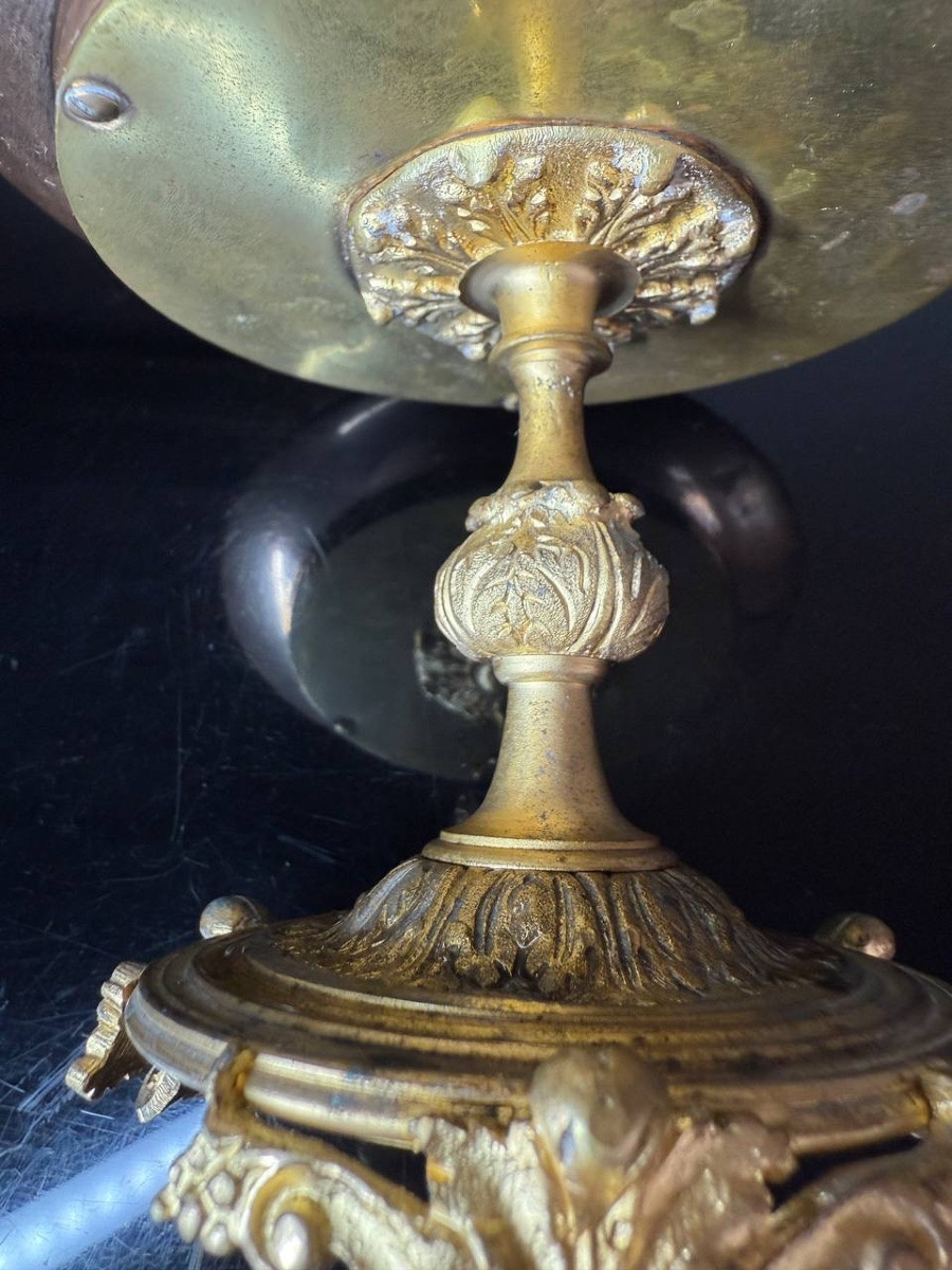 COUPE SUR PIED EN ÉMAIL CLOISONNÉ ET BRONZE-photo-8