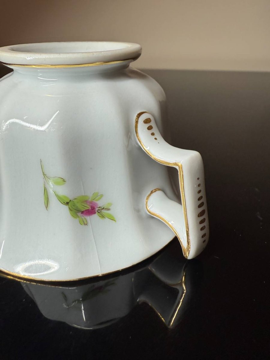 Ancienne tasse Meissen peinte à la main pieds roses 1815-1923-photo-6