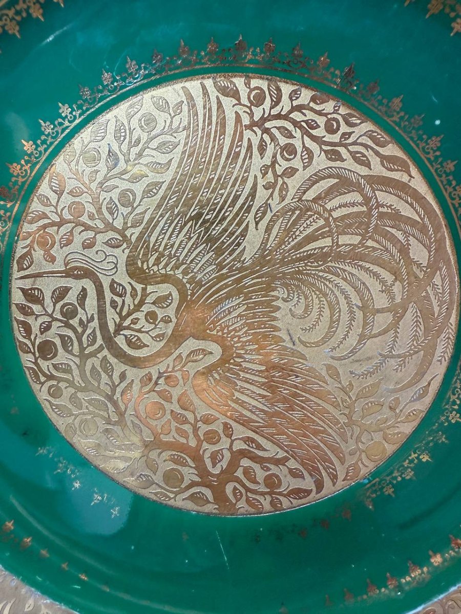 Plat, assiette en Porcelaine de Limoges L.D décor Or-photo-4