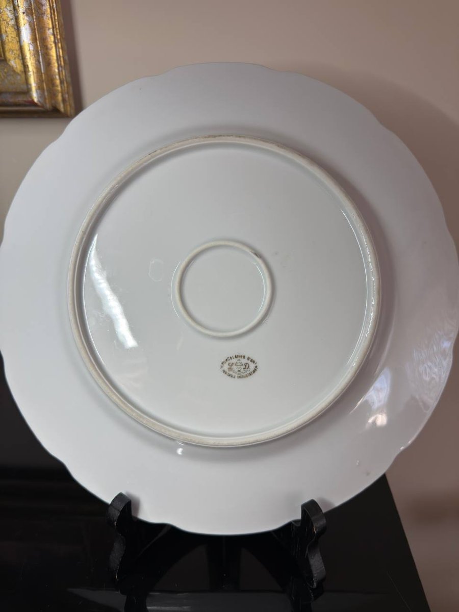 Plat, assiette en Porcelaine de Limoges L.D décor Or-photo-6