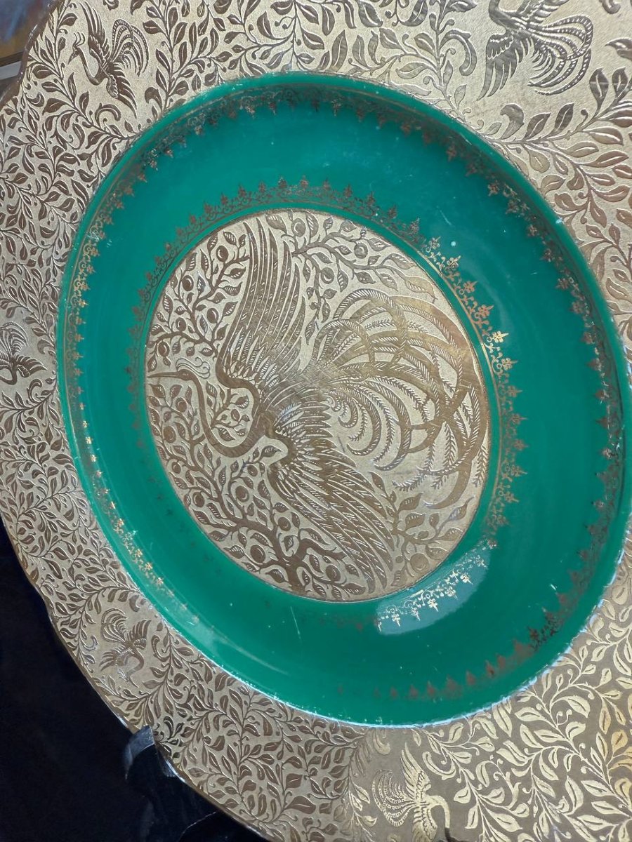Plat, assiette en Porcelaine de Limoges L.D décor Or-photo-8
