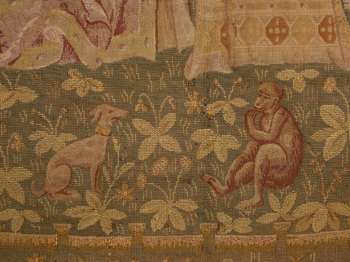 "l'oreille", Tapestry From The Series "la Dame à La Licorne" Conserved At The Musée De Cluny.-photo-6