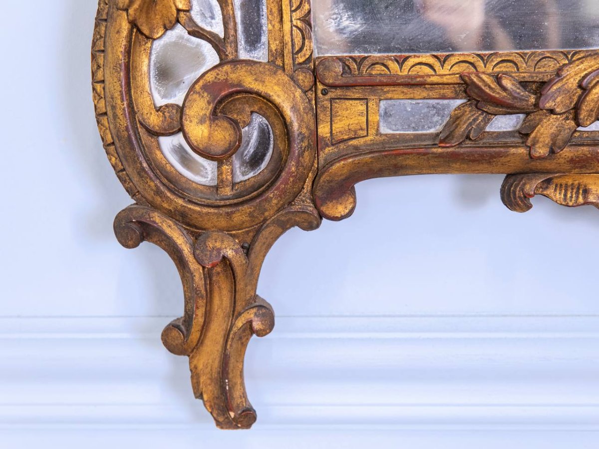 Louis XV Carved And Gilded Wood Pareclose Mirror-photo-2