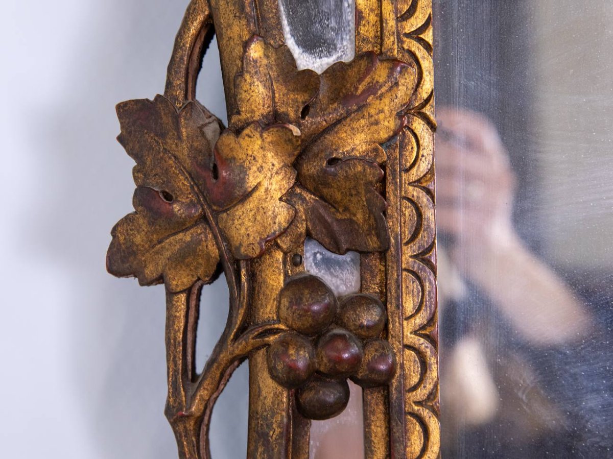 Louis XV Carved And Gilded Wood Pareclose Mirror-photo-4