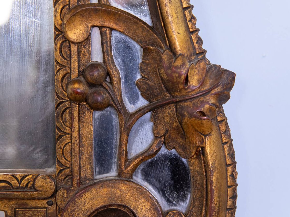 Louis XV Carved And Gilded Wood Pareclose Mirror-photo-3