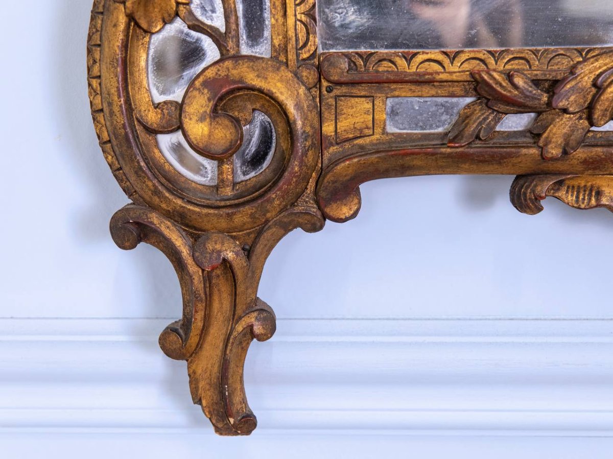 Louis XV Carved And Gilded Wood Pareclose Mirror-photo-4