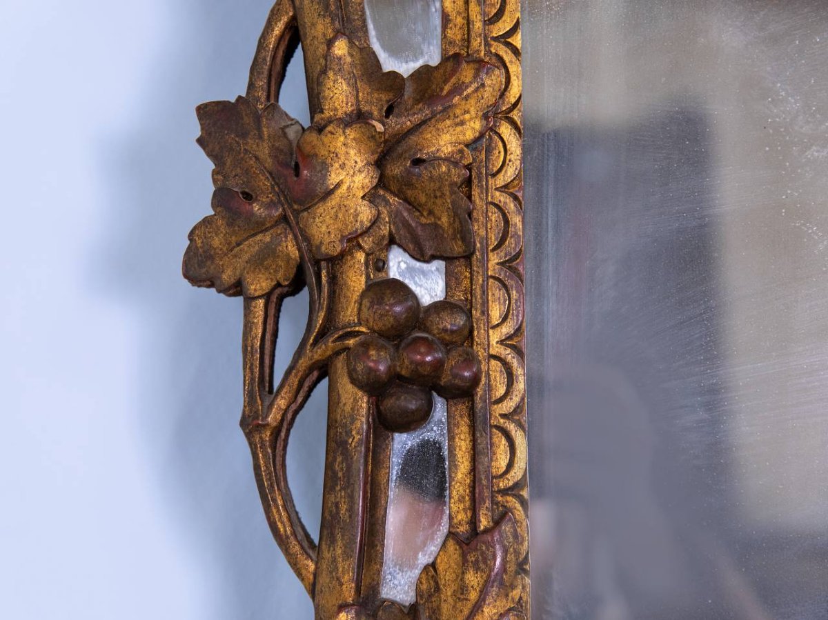 Louis XV Carved And Gilded Wood Pareclose Mirror-photo-5
