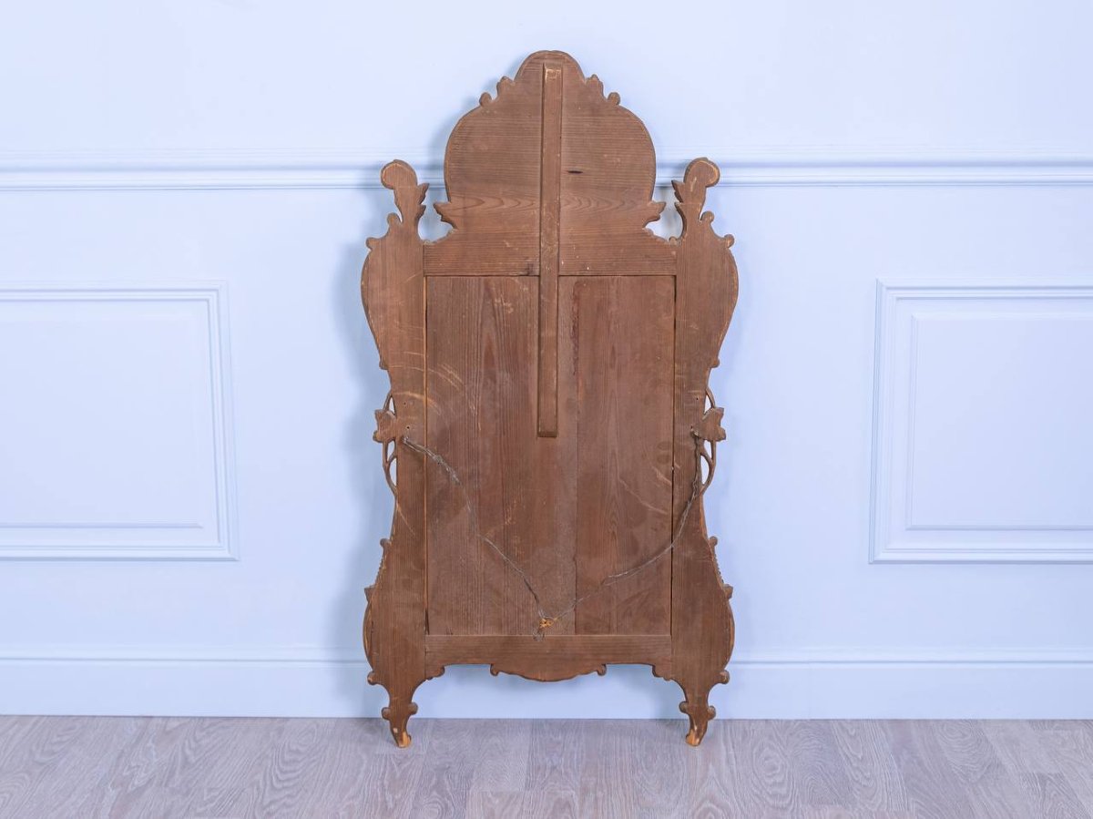 Louis XV Carved And Gilded Wood Pareclose Mirror-photo-7