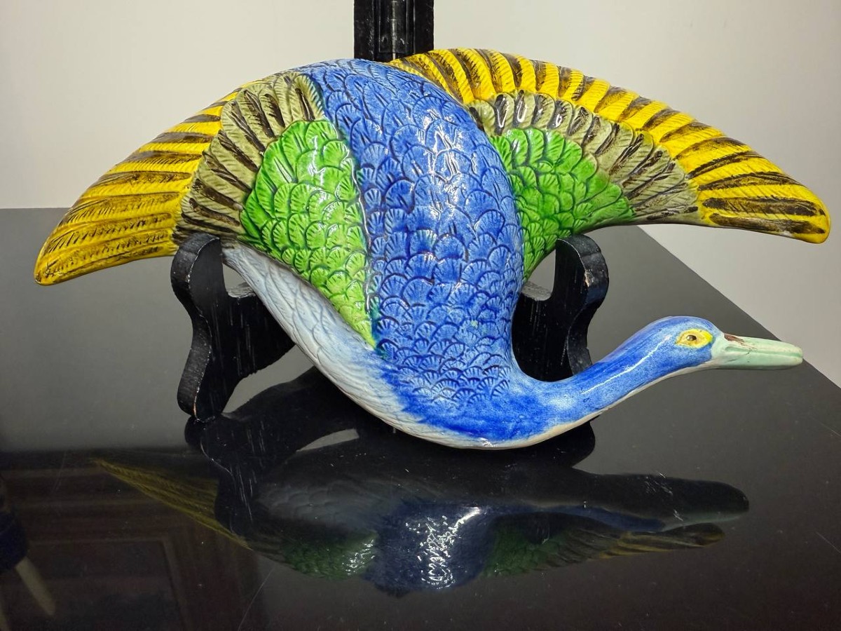 Banko Japanese Ceramic Wall Vase - Goose