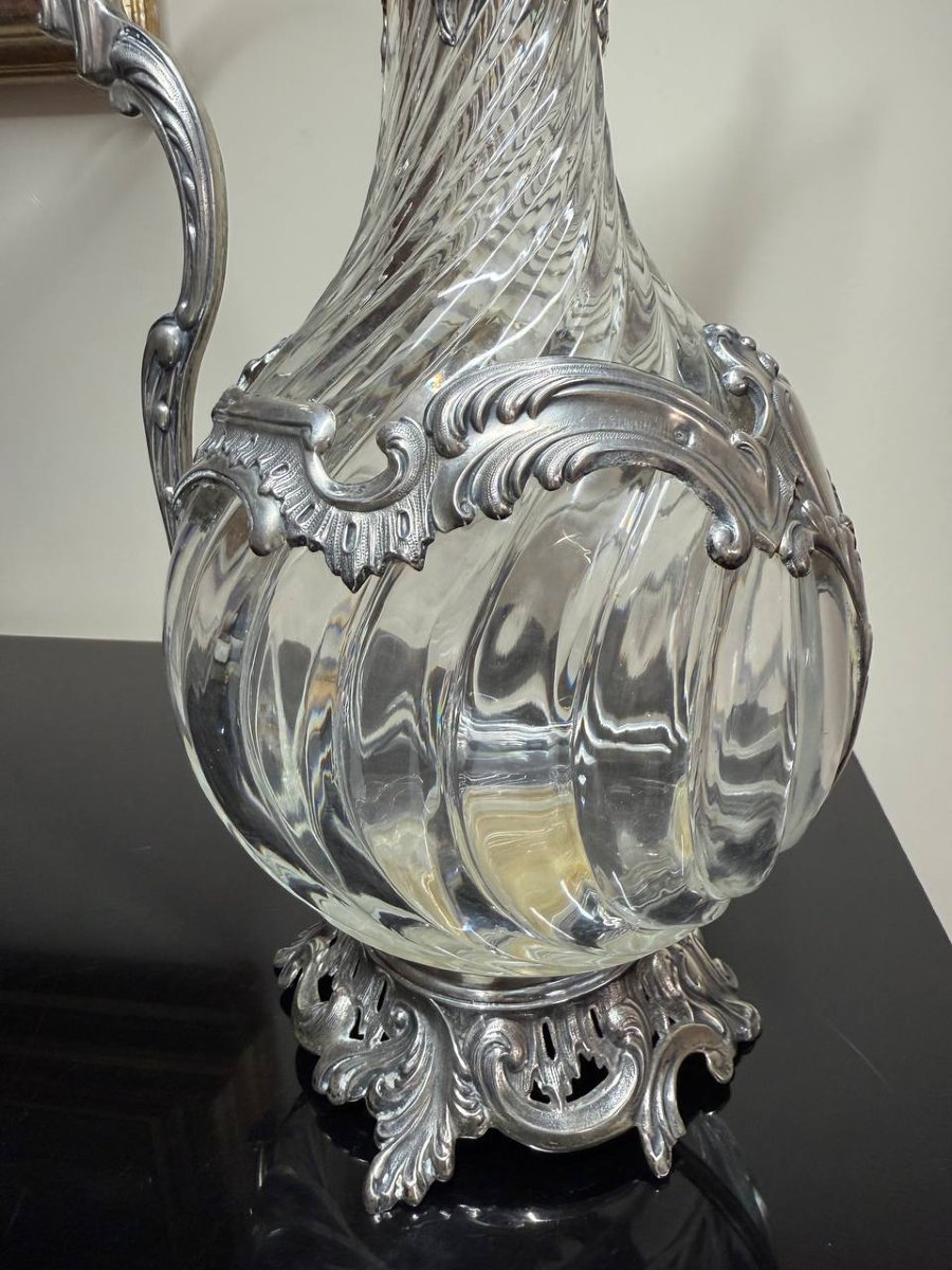 Aiguière ou carafe à vin en argent, orfèvre  Claude Doutre Roussel-photo-2