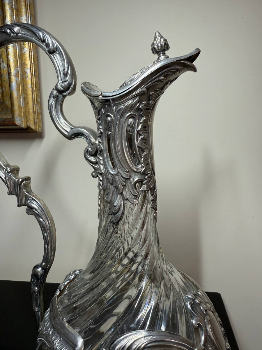 Aiguière ou carafe à vin en argent, orfèvre  Claude Doutre Roussel-photo-4