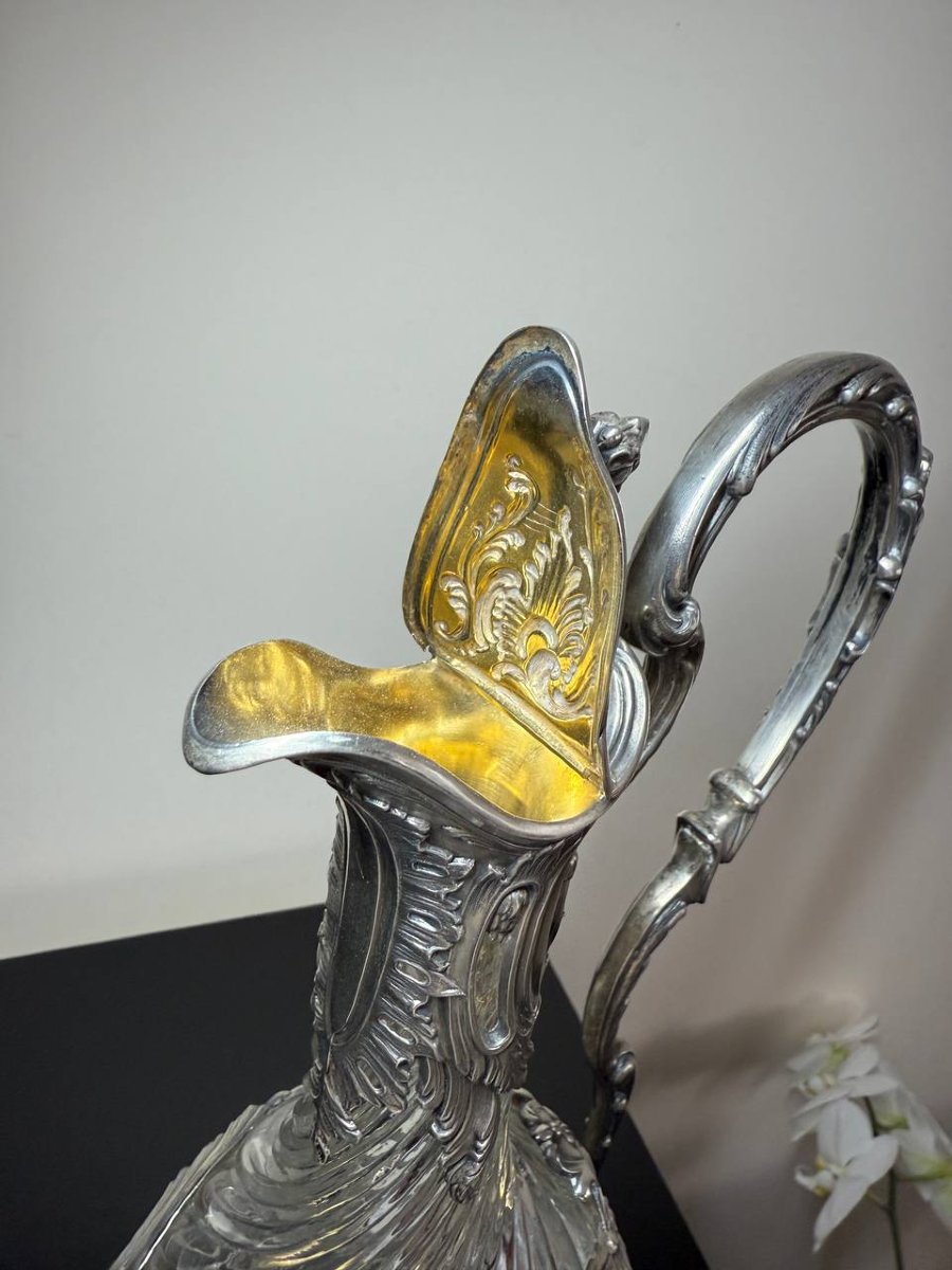 Aiguière ou carafe à vin en argent, orfèvre  Claude Doutre Roussel-photo-4