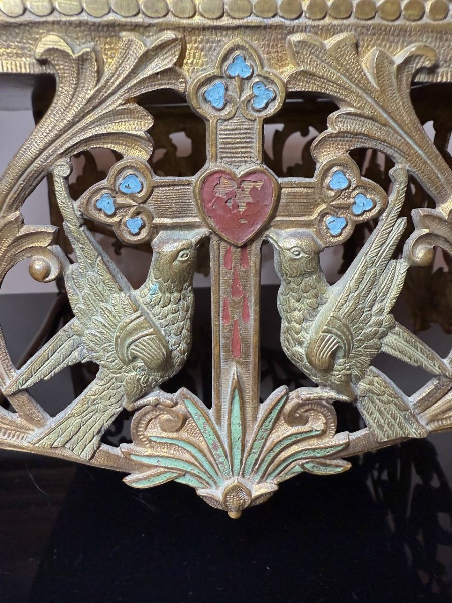 Thabor Or Lutrin Or Church Bible Holder In Bronze-photo-1