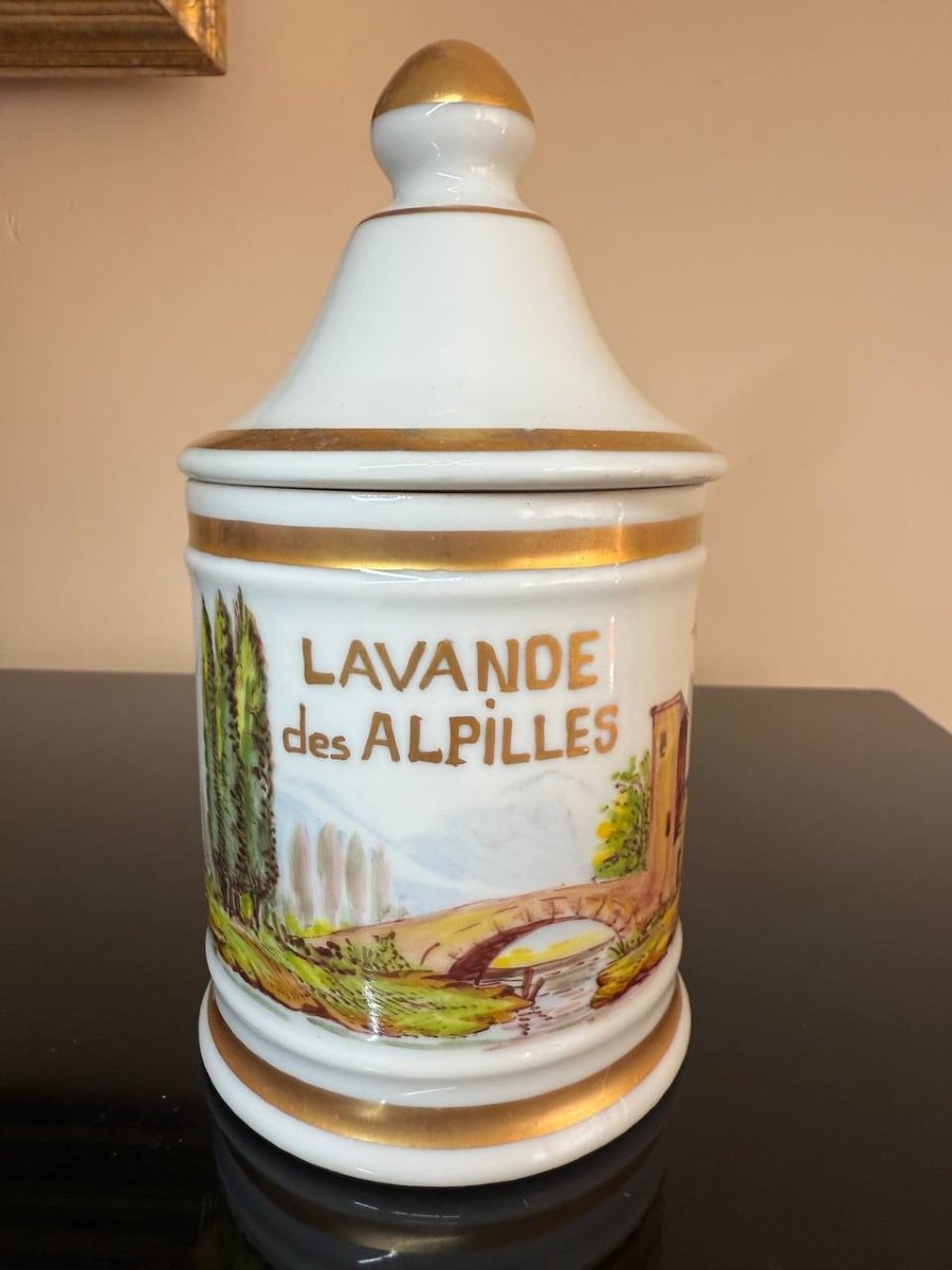 Hand-painted Porcelain Medicine Jar.