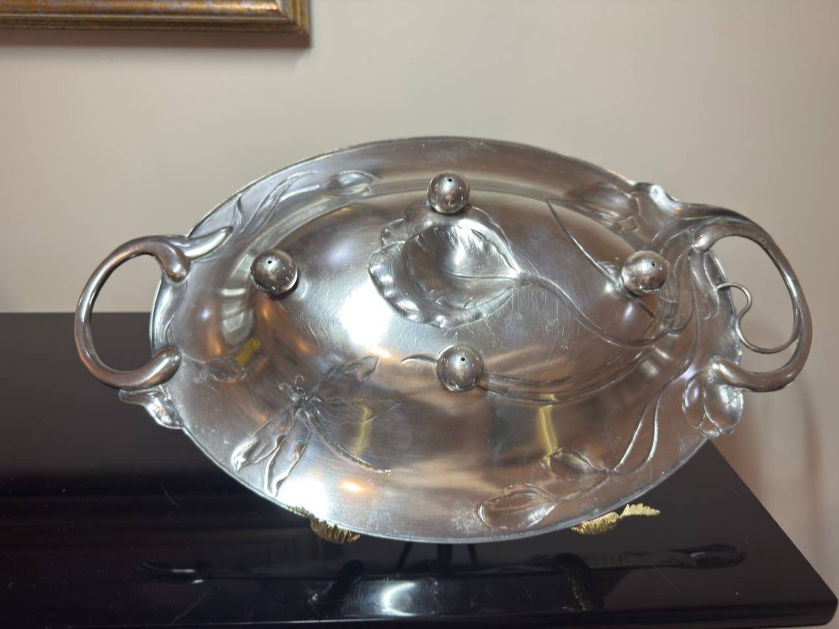 Wmf Art Nouveau Silver-plated Tray-photo-3