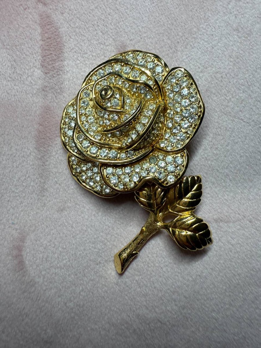 Vintage Christian Dior Brooch Rose Gold Plated-photo-2