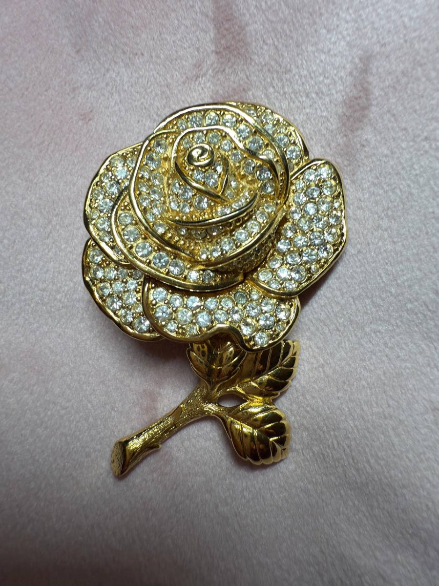 Vintage Christian Dior Brooch Rose Gold Plated-photo-1