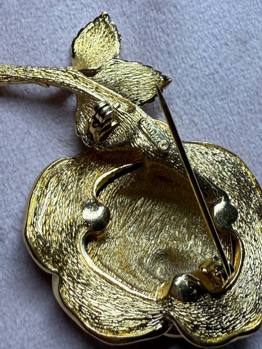 Vintage Christian Dior Brooch Rose Gold Plated-photo-4