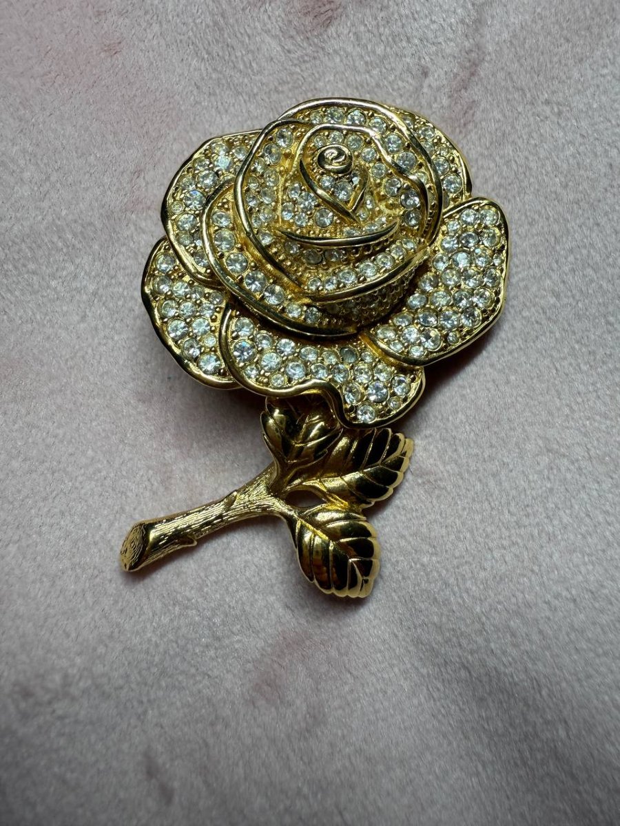 Vintage Christian Dior Brooch Rose Gold Plated-photo-7
