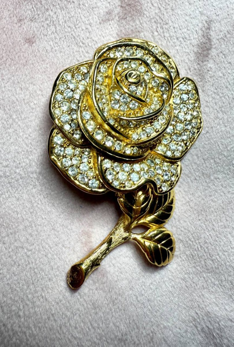 Vintage Christian Dior Brooch Rose Gold Plated