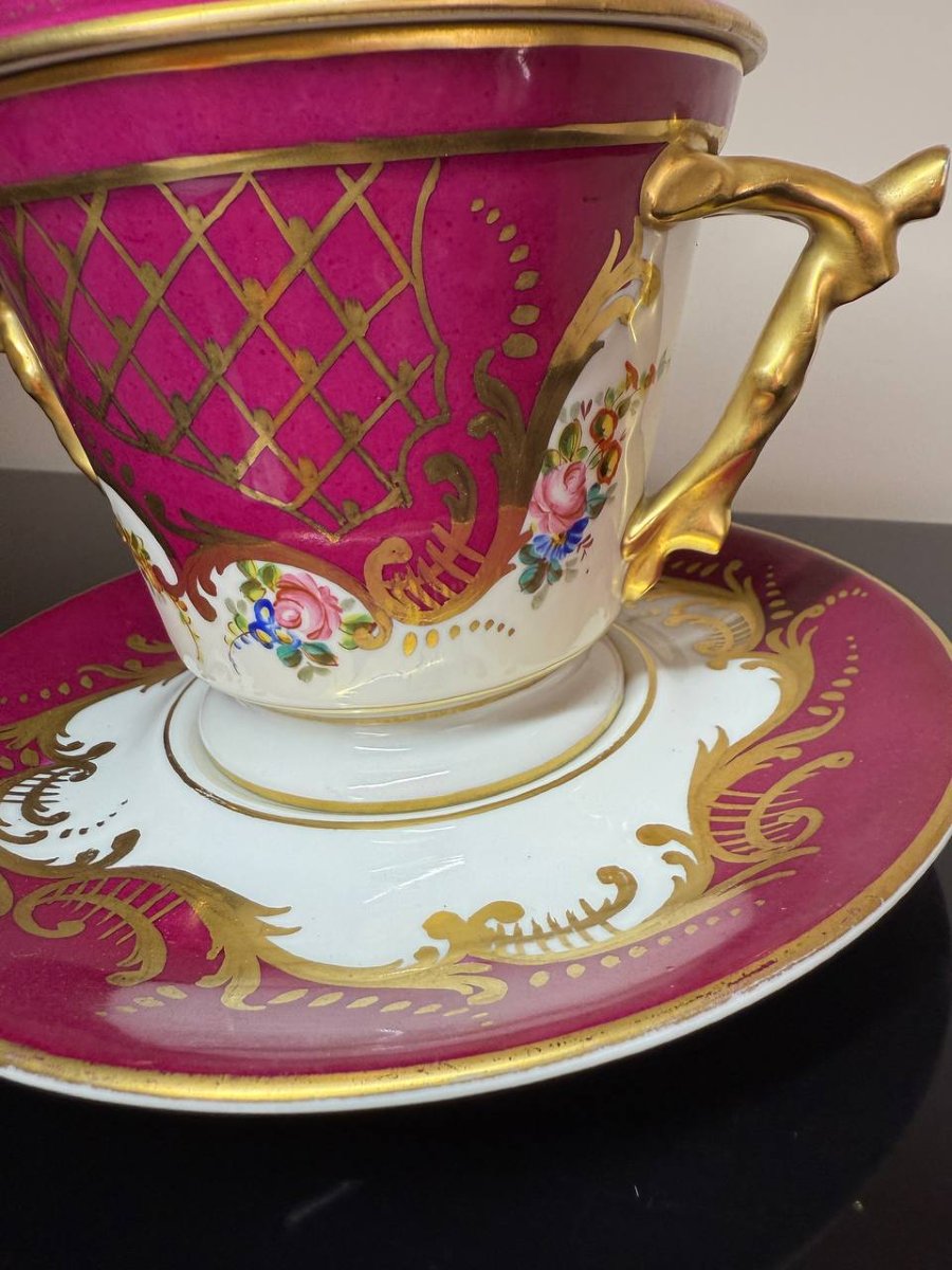 Large Bonbonnière, Bowl Or Very Large Limoges Porcelain Candle Cup-photo-3