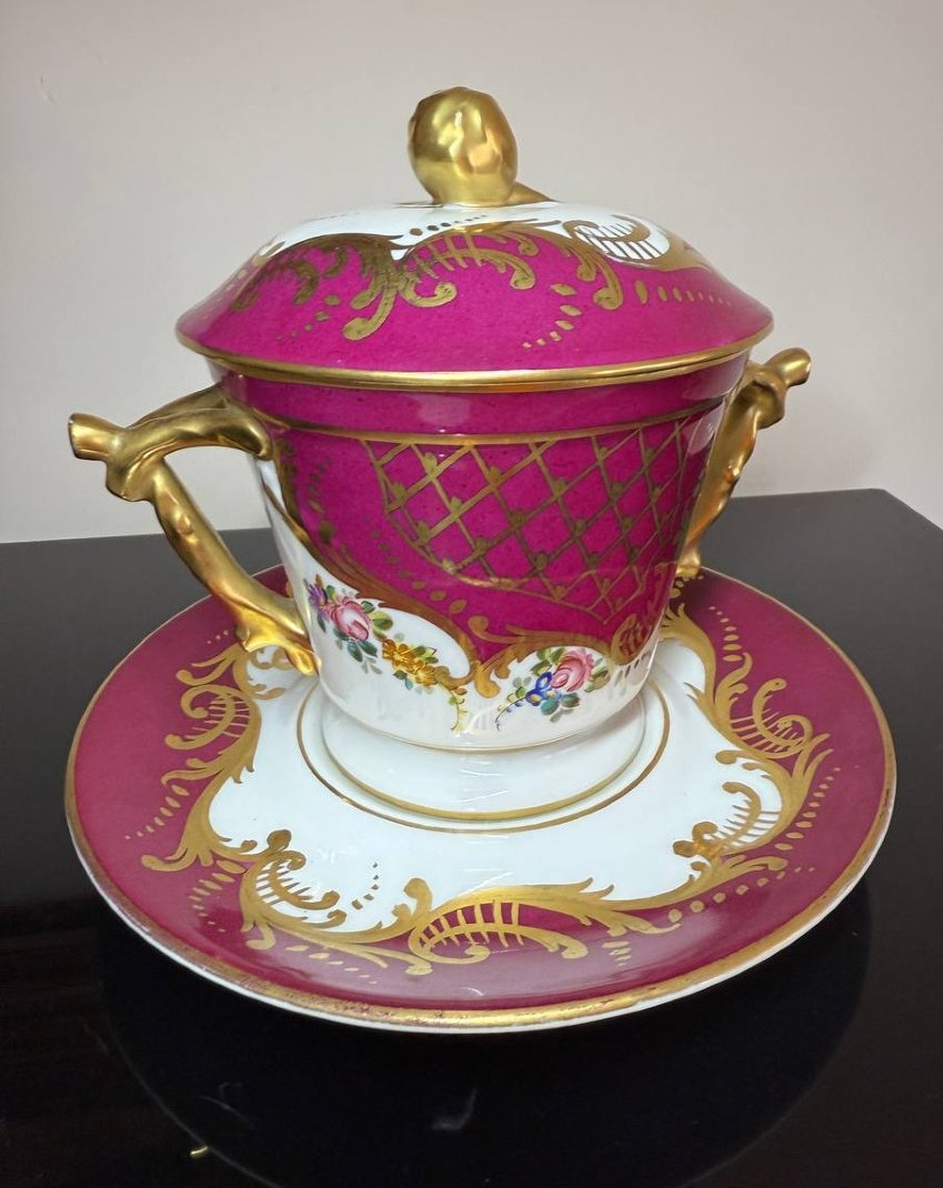 Large Bonbonnière, Bowl Or Very Large Limoges Porcelain Candle Cup