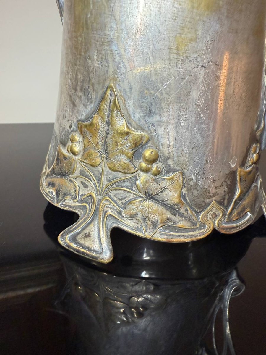 Vase Art nouveau en métal argenté de la WMF-photo-2