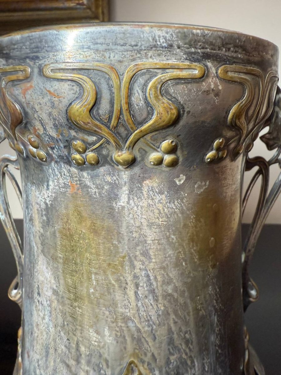 Vase Art nouveau en métal argenté de la WMF-photo-4