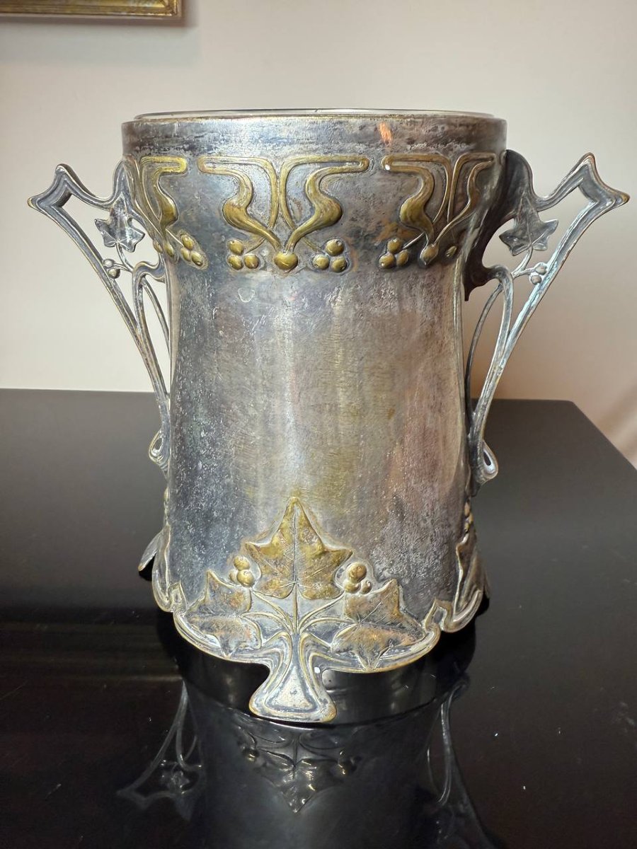 Vase Art nouveau en métal argenté de la WMF