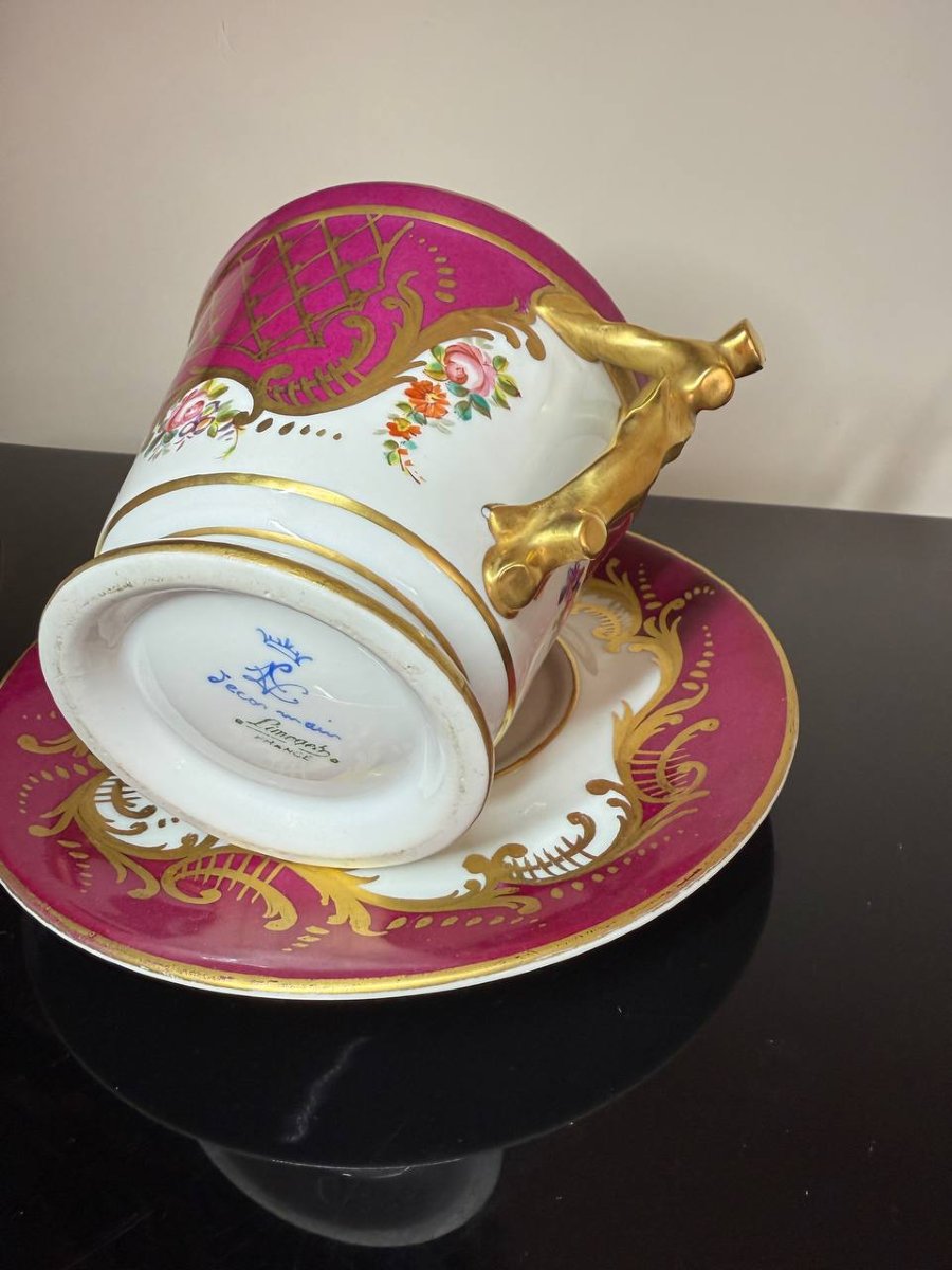 Bonbonnière , coupe ou grande TASSE À BOUILLON en Porcelaine de Limoges-photo-2