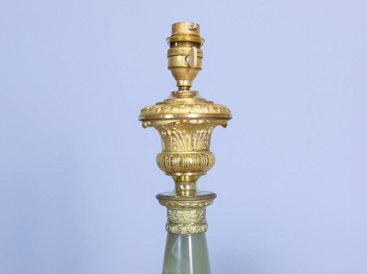 Vintage Restored Bronze Tripod Lamp Base-photo-3