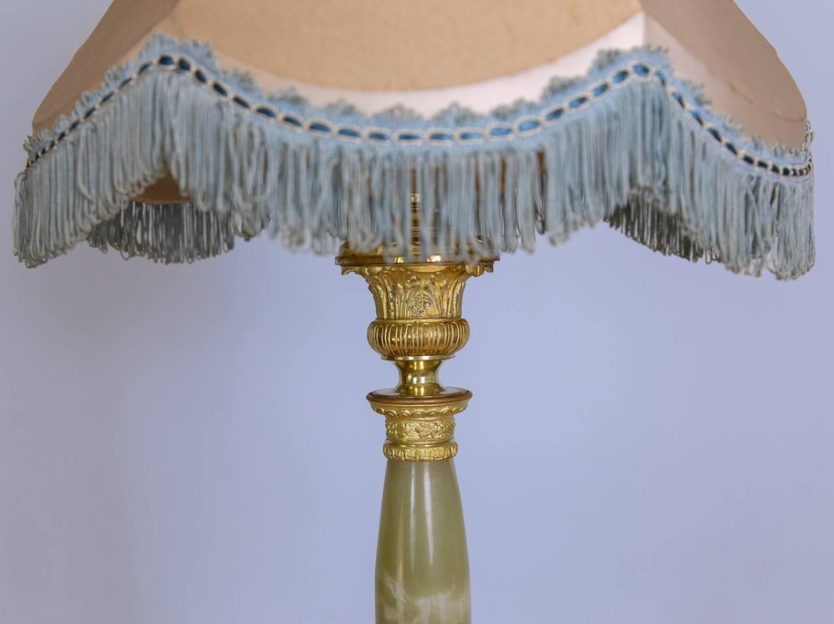 Vintage Restored Bronze Tripod Lamp Base-photo-1