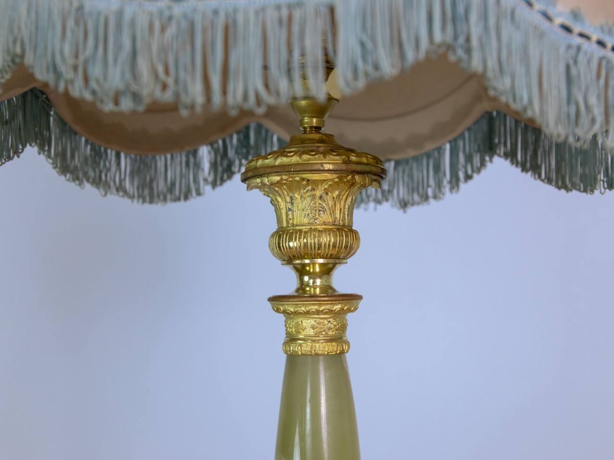 Vintage Restored Bronze Tripod Lamp Base-photo-5