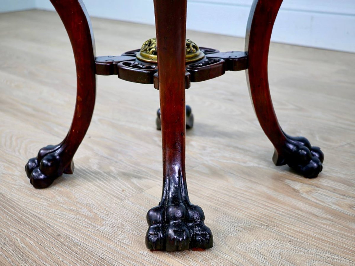 Side Table, Carved Wooden Seat And Bronze Ornaments, Attributed To Gabriel Viardot-photo-2