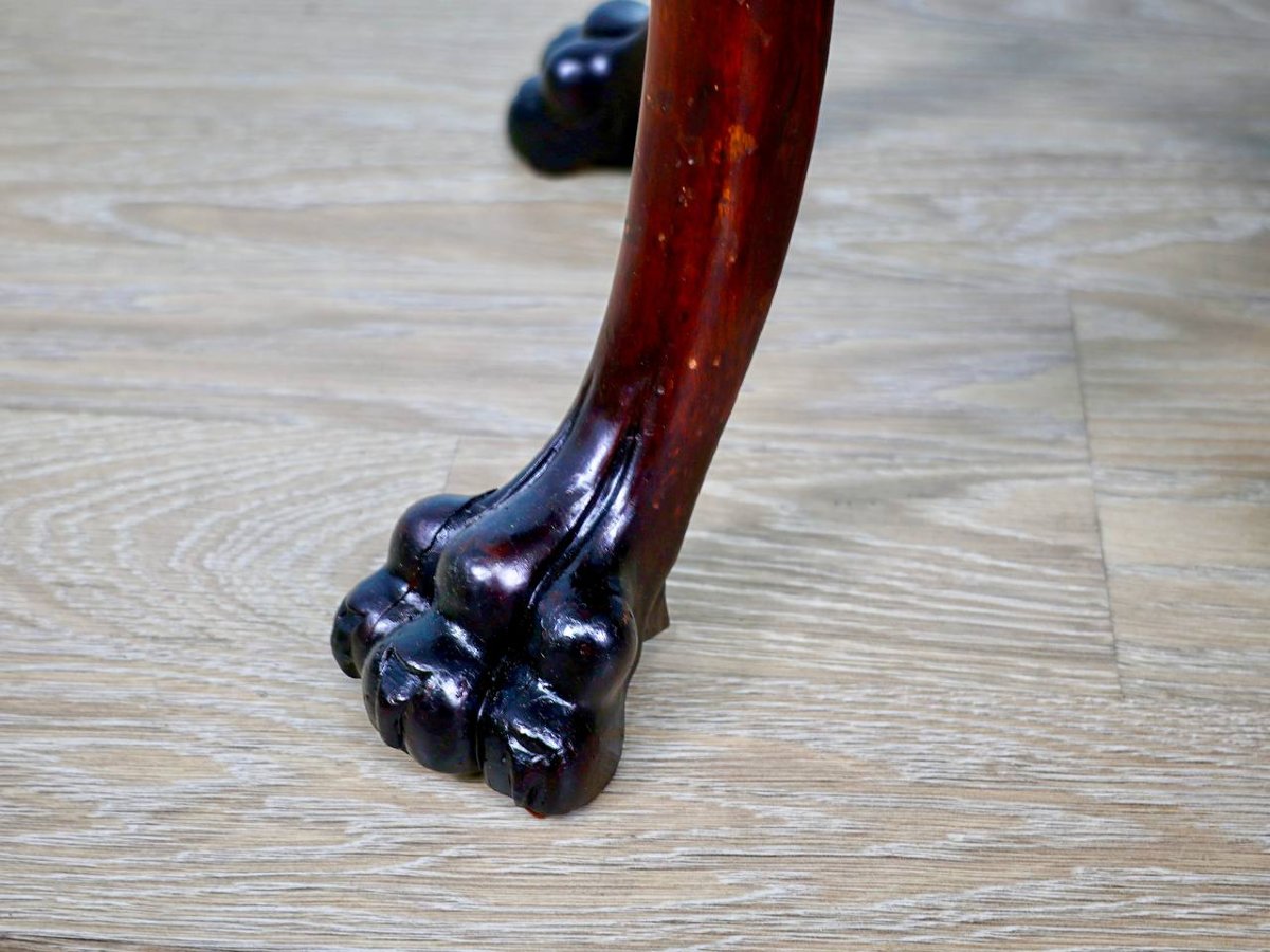 Side Table, Carved Wooden Seat And Bronze Ornaments, Attributed To Gabriel Viardot-photo-8
