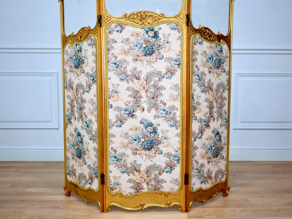 Louis XV-style Gilded Wooden Screen-photo-2