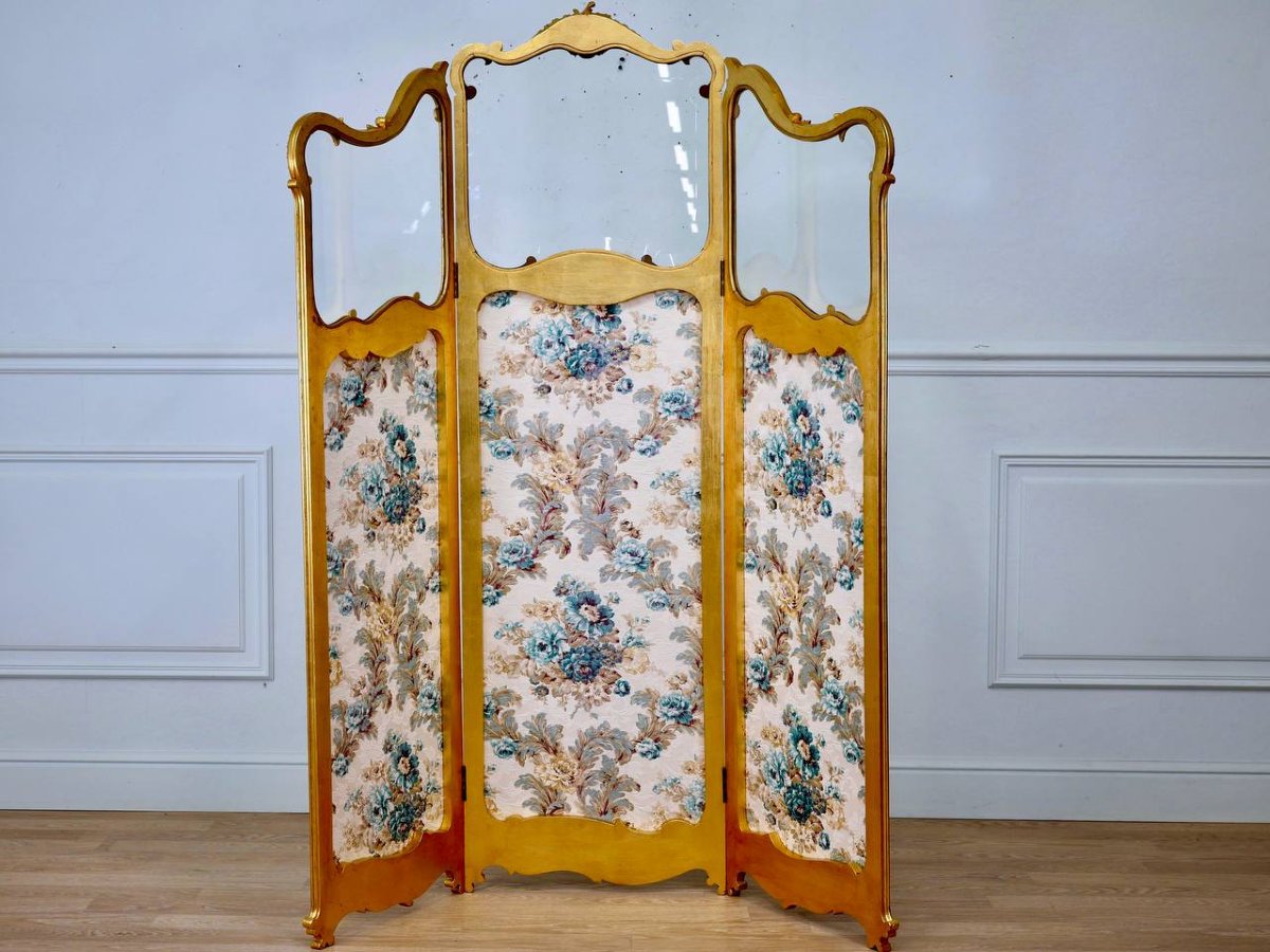 Louis XV-style Gilded Wooden Screen-photo-3