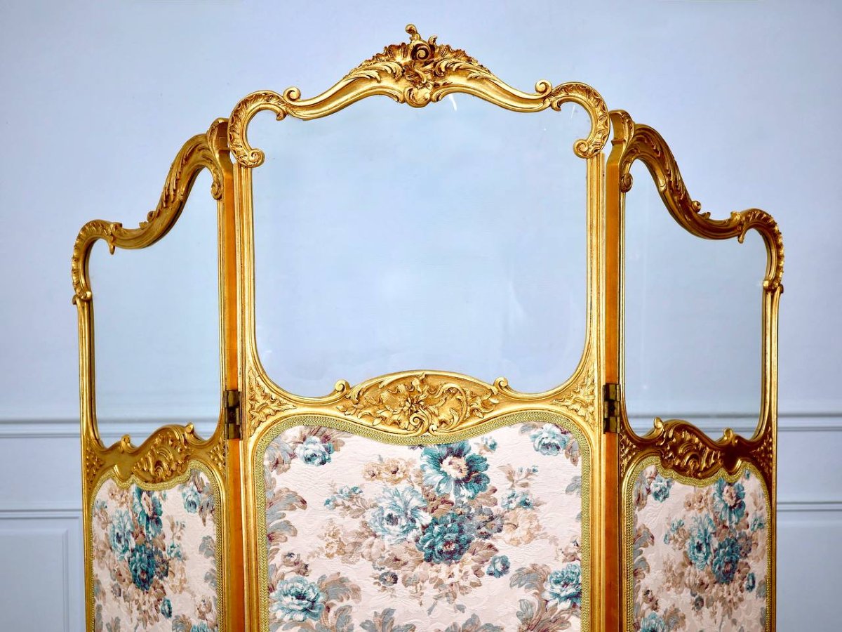 Louis XV-style Gilded Wooden Screen-photo-6
