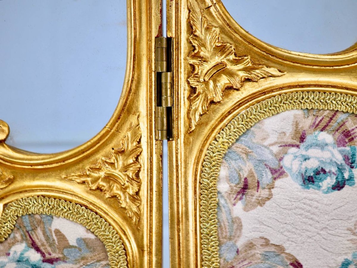 Louis XV-style Gilded Wooden Screen-photo-7