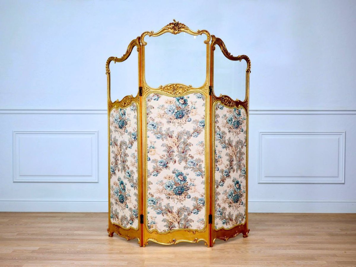 Louis XV-style Gilded Wooden Screen