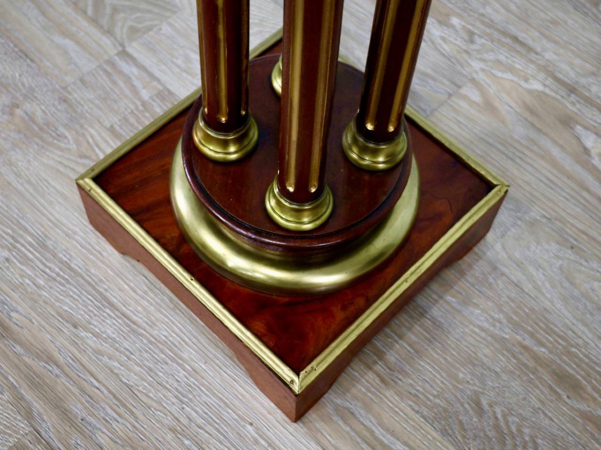 Display Stand, Wood And Brass Seat-photo-2